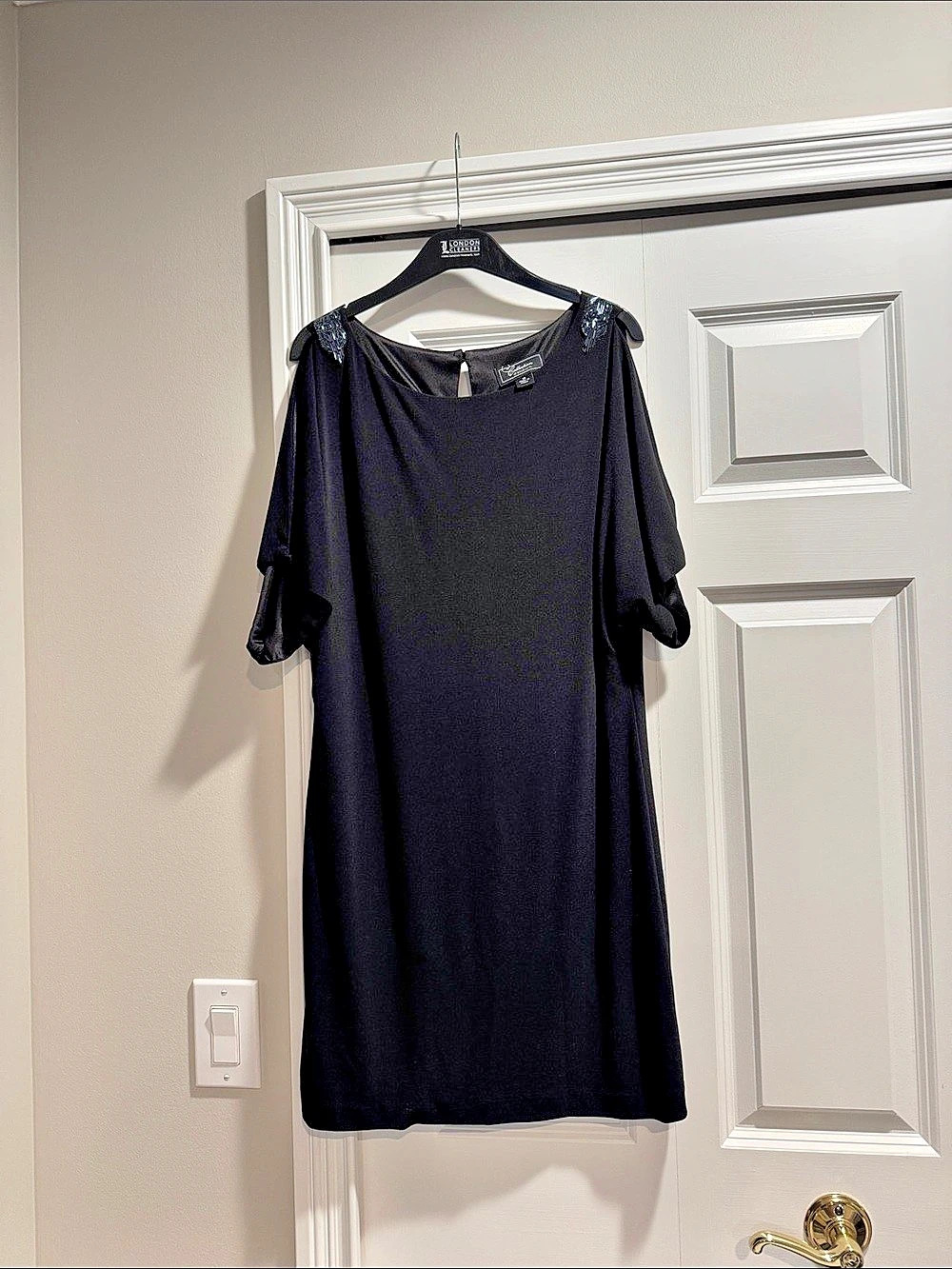 Collection dressbarn Black Embellished Mini Dress Size 10 Like New